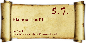 Straub Teofil névjegykártya